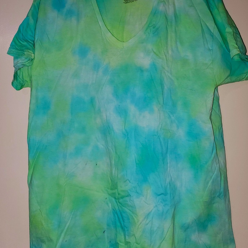 XL Neon Green & Turquoise Crumple